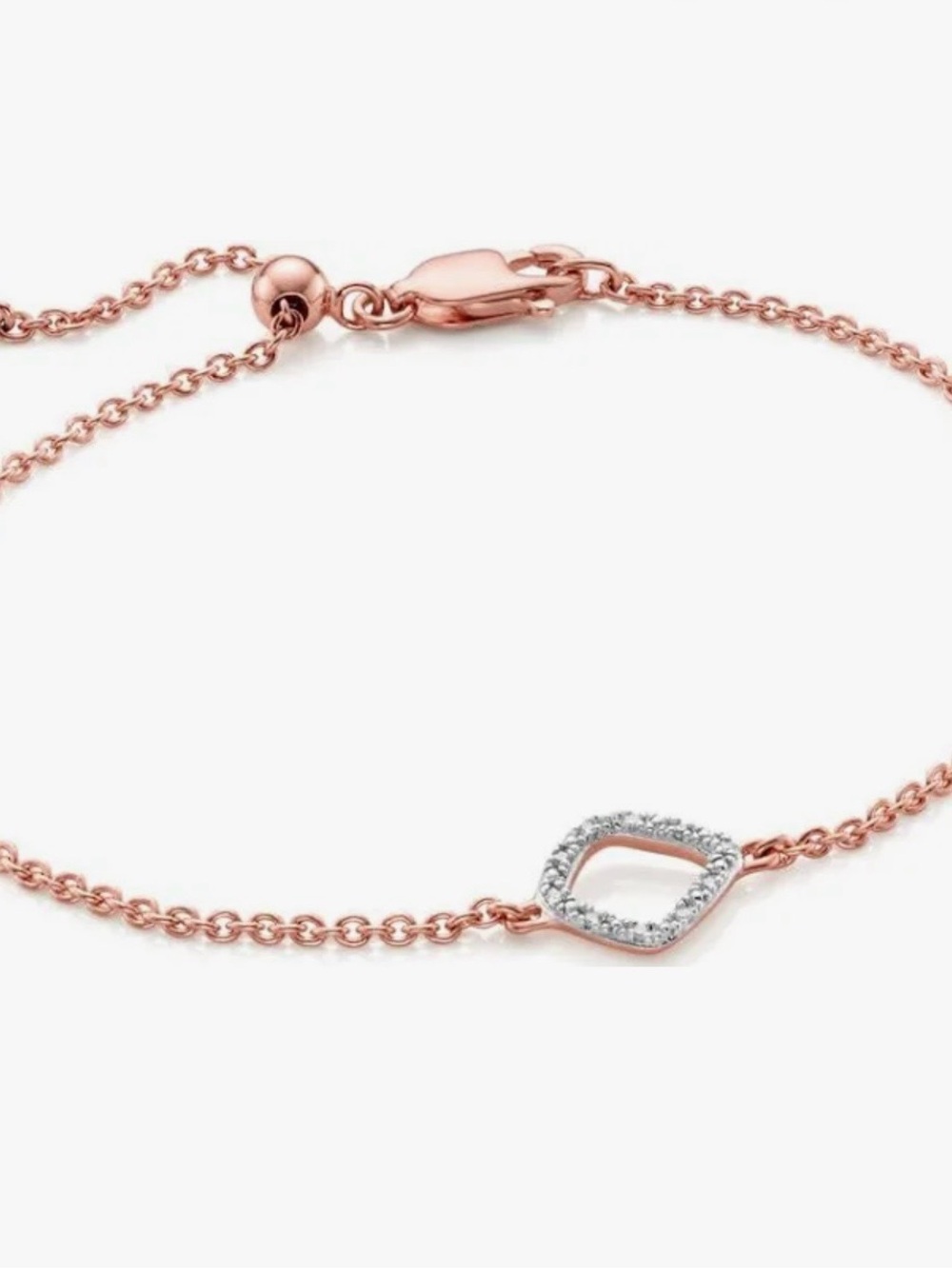 MONICA VINADER Rose Gold Kite Bracelet with Diamond Pavé
